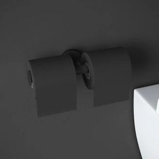 Dobbelt Holder til Toiletpapir <strong>Issano</strong>  Sort